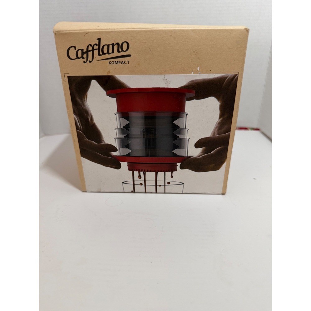 Cafflano Kompact Portable Coffee Maker Red Travel French Press Brewer with Case